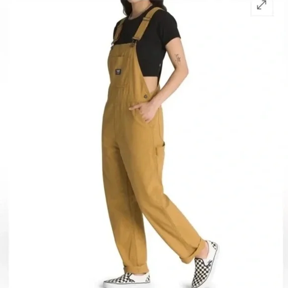 Vans mustard denim overalls Small - Picture 4 of 10